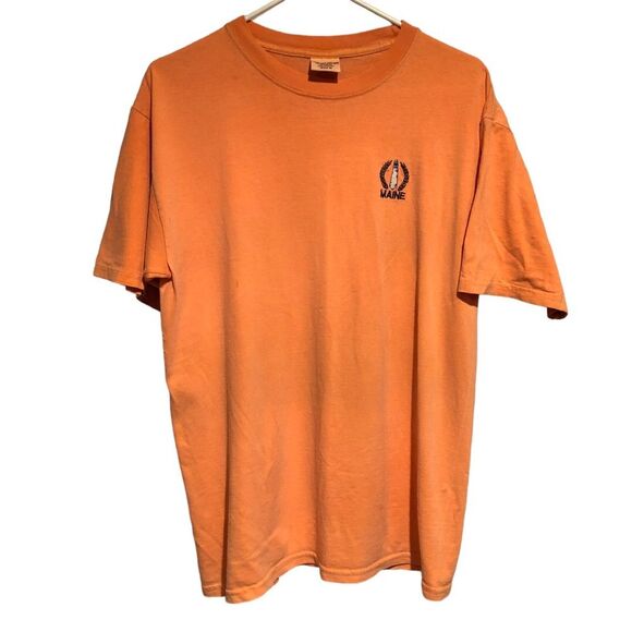 Comfort Colors Maine Embroidered Short Sleeve Shirt in Orange size Medium - Picture 1 of 6